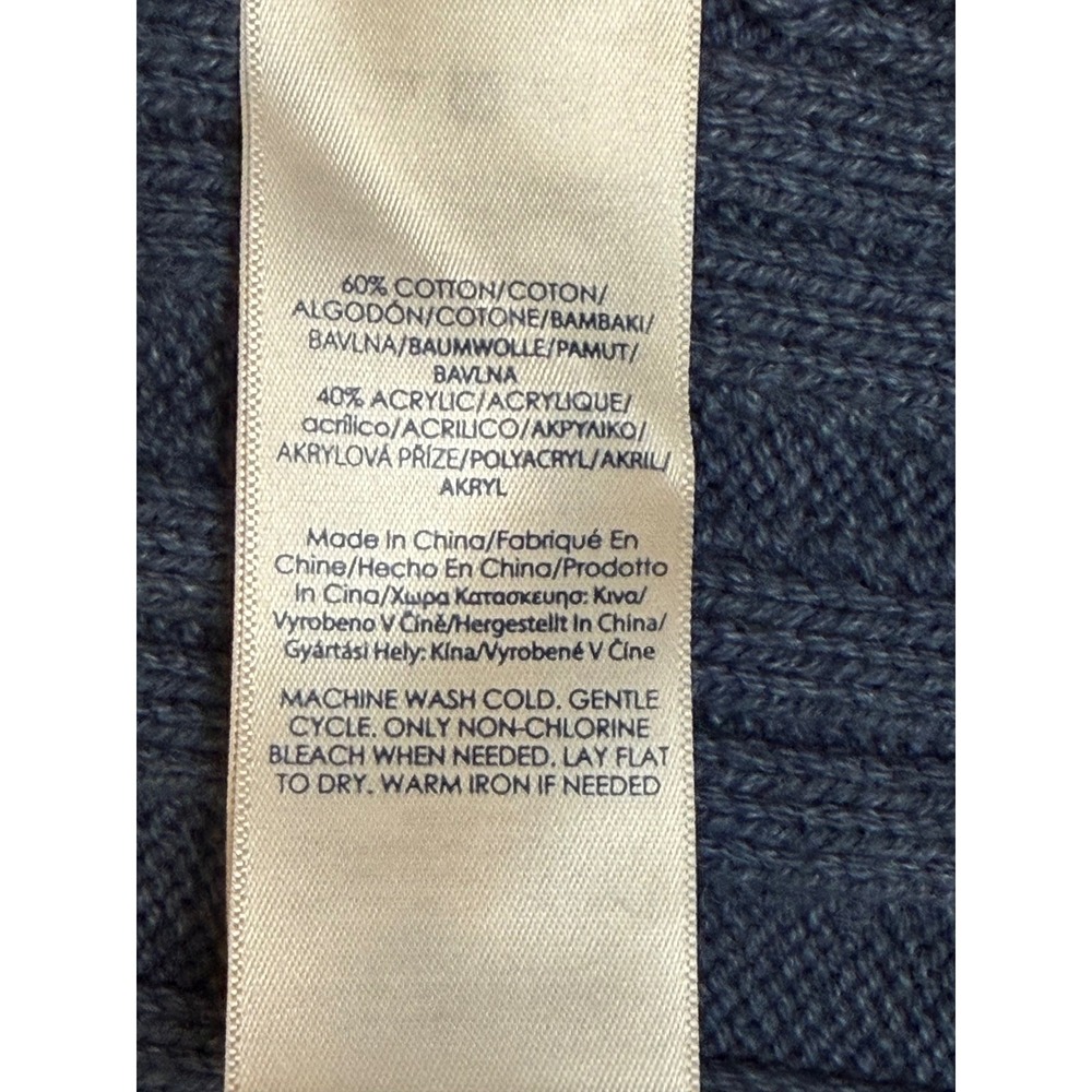 Patchwork Grandpacore Academia Cable Knit Cardigan Sweater XL Blue Gray Men's - Picture 5 of 8